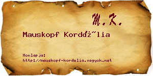 Mauskopf Kordélia névjegykártya